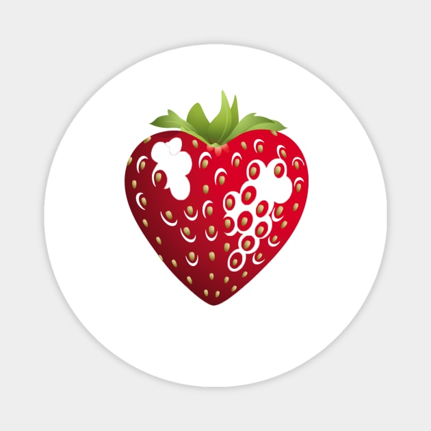 Strawberry cute t shirt design Magnet by milica.brdar77@gmail.com